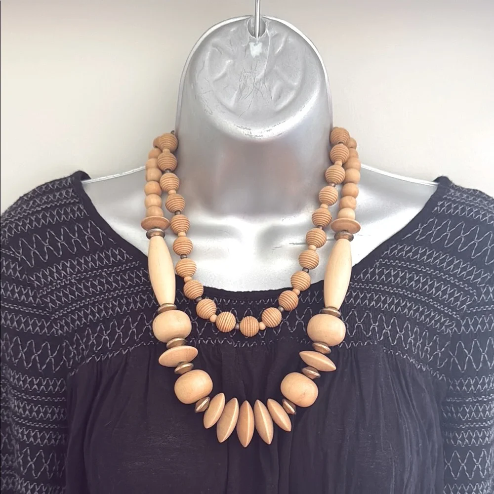 Vintage Wooden Bead Necklaces - Picture 1 of 5